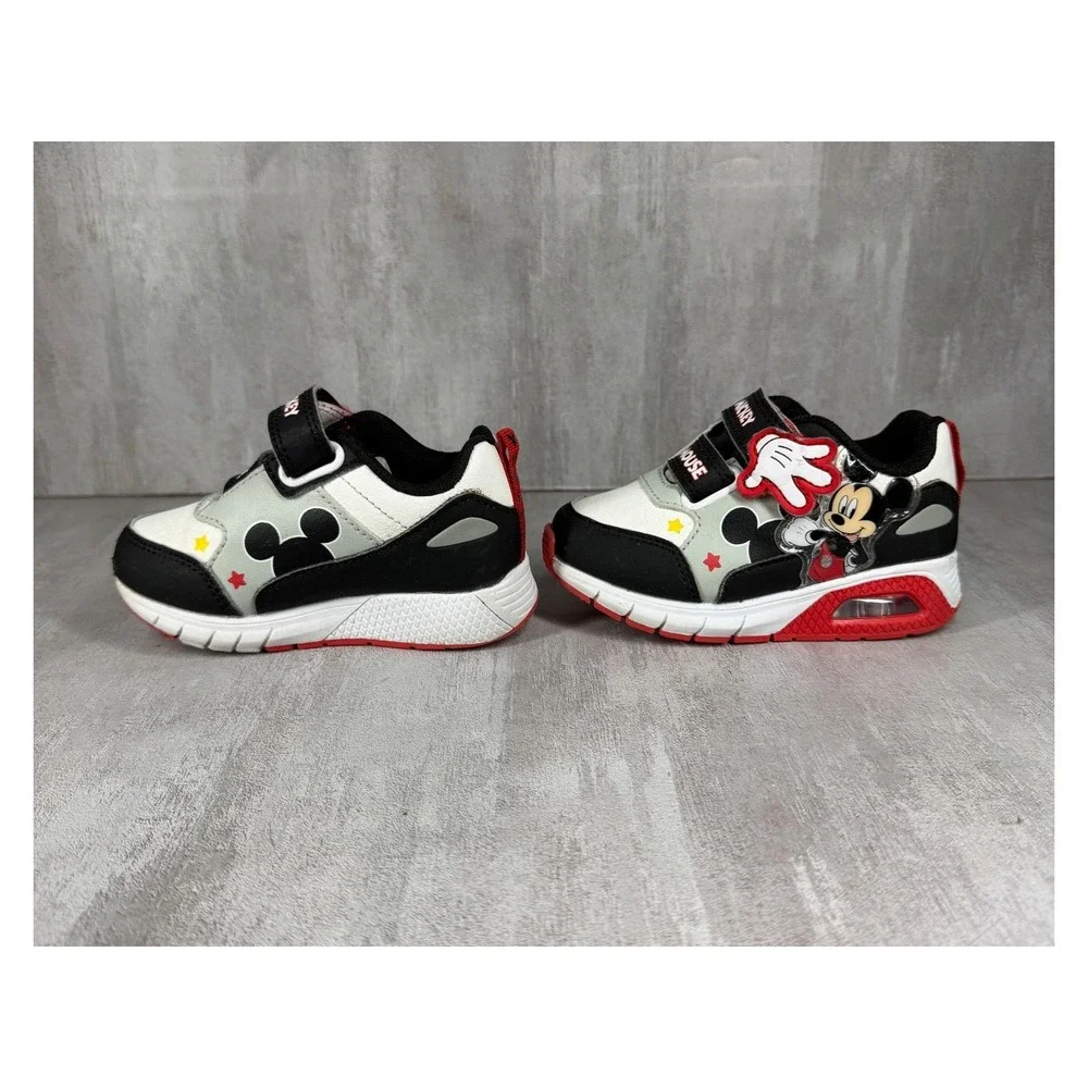 Disney Mickey Mouse Toddler Sneakers Red Black White Strap Shoes Size 6 B3556